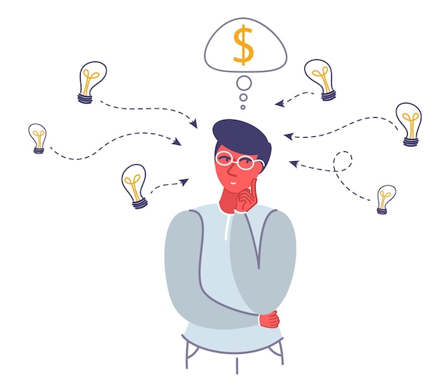 Monetización ideas concepto vector estilo plano diseño ilustración