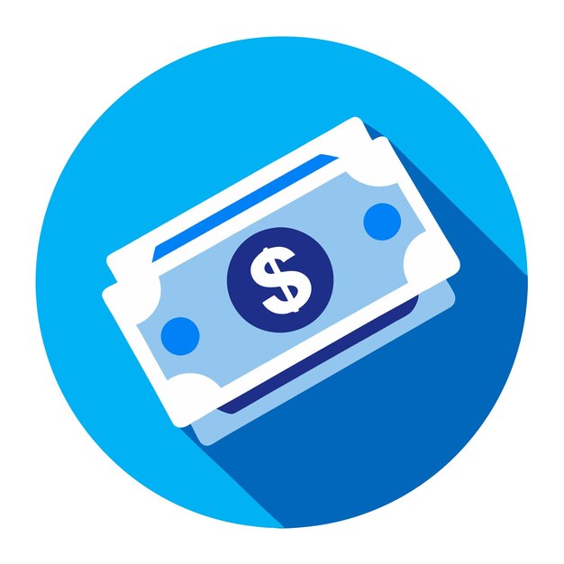 Money Icon in Blue Circle