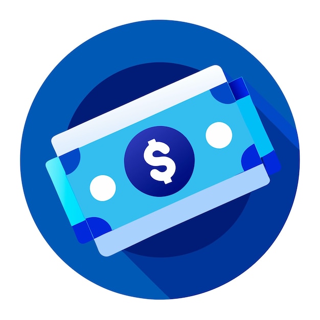 Money Icon on Blue Background