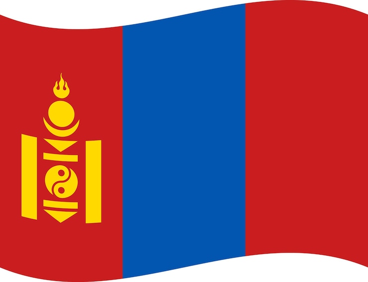 Vector mongolia agitando la bandera ilustrador del ícono nacional