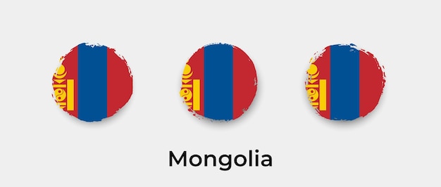 Mongolia bandera grunge burbujas icono vector ilustración