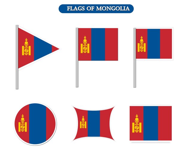 Mongolia Banderas en muchos objetos ilustración