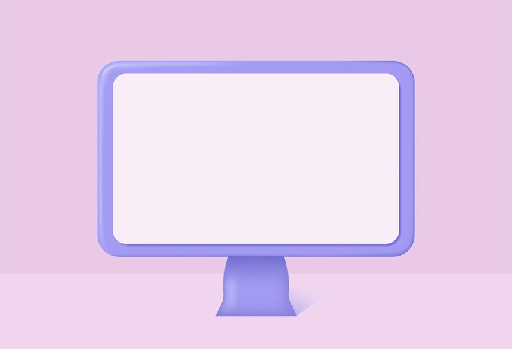 Vector monitor de computadora 3d en un fondo aislado ilustración vectorial