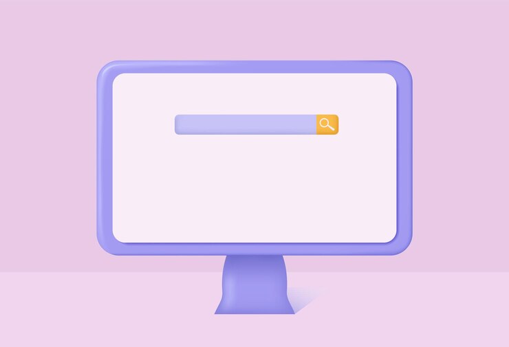 Vector monitor de computadora 3d en un fondo aislado ilustración vectorial