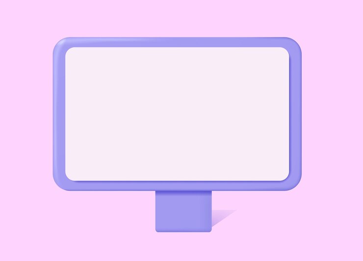 Vector monitor de computadora 3d sobre un fondo aislado. ilustración vectorial