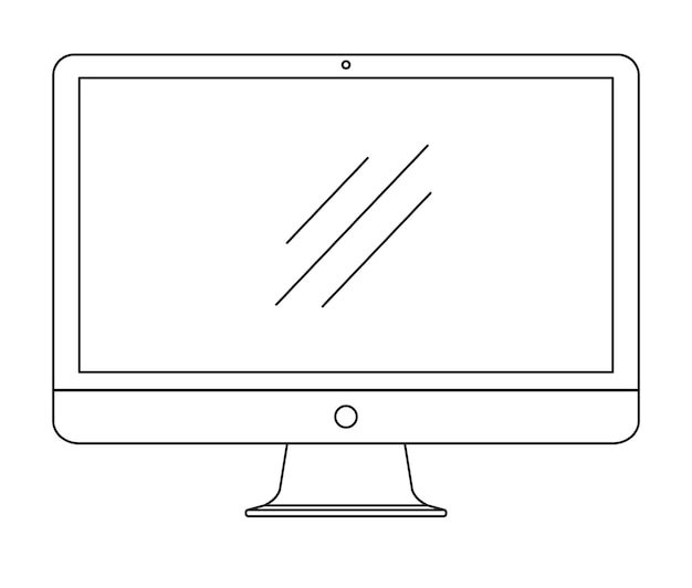 Monitor de computadora aislado sobre fondo blanco Ilustración vectorial