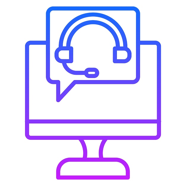 un monitor de computadora con un auricular y un micrófono en él