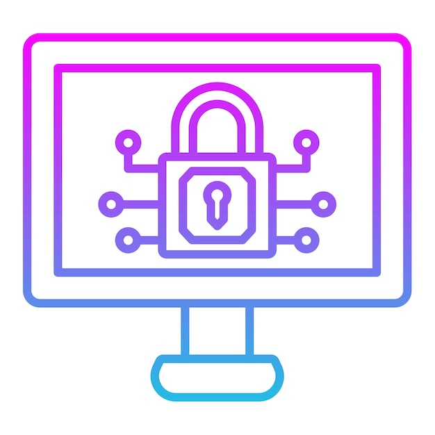 un monitor de computadora con un candado y una cerradura en él