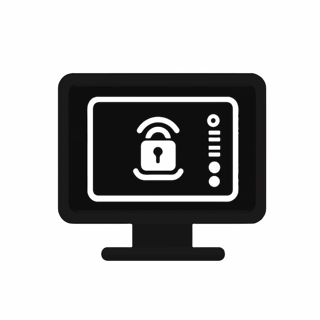 un monitor de computadora con un candado en él con un candato en él