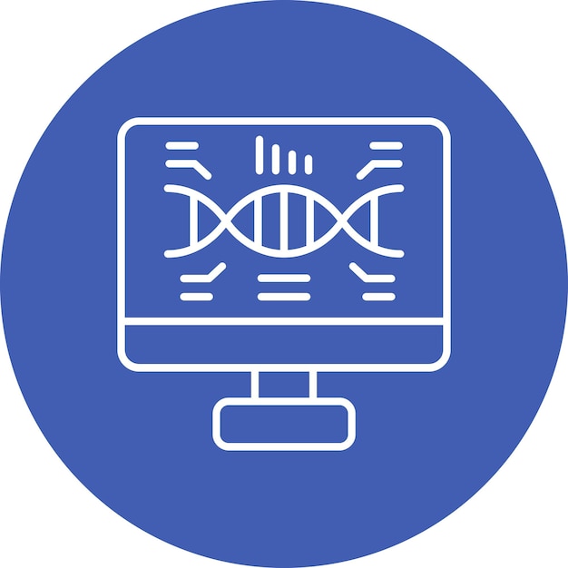 Vector un monitor de computadora con un círculo azul alrededor de la parte inferior