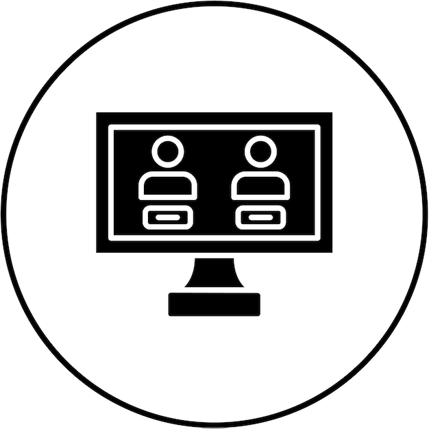 un monitor de computadora con un círculo blanco y negro a su alrededor