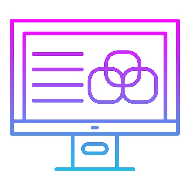un monitor de computadora con un diseño azul y rosa en él