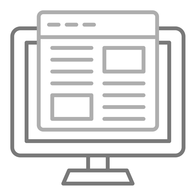 un monitor de computadora con un fondo blanco con un logotipo en blanco y negro