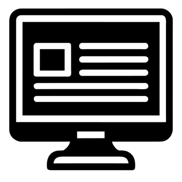 un monitor de computadora con un fondo negro con un fondo blanco