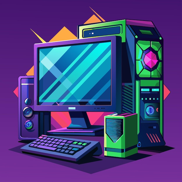 un monitor de computadora con un fondo púrpura y un fondo purrpura con un fondo purpúreo