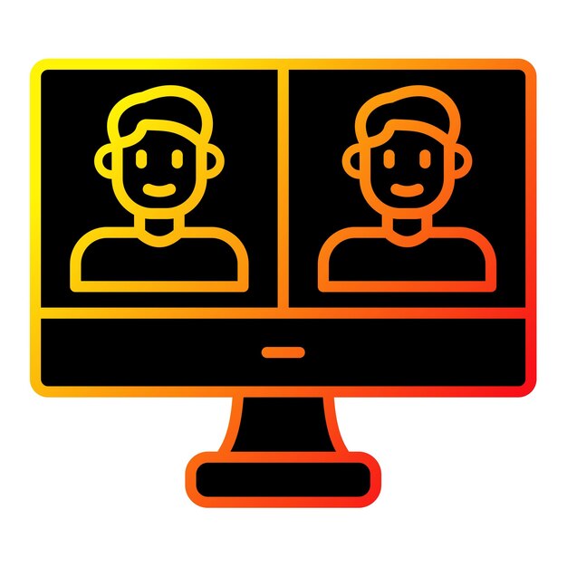 un monitor de computadora con un hombre en la pantalla y las palabras a t en la pantalla