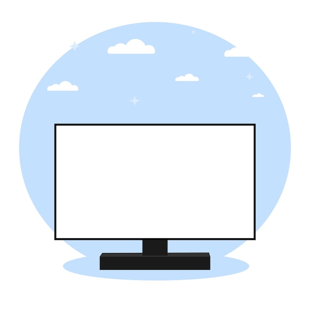 monitor de computadora con ilustración de vector de pantalla