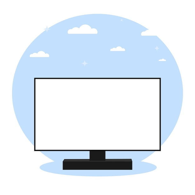 monitor de computadora con ilustración de vector de pantalla