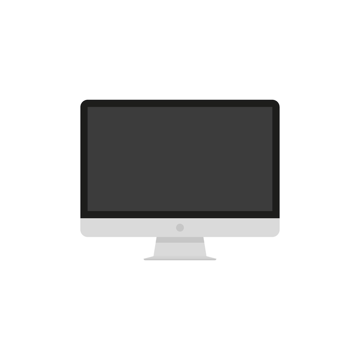 Vector monitor de computadora imagen plana con vector aislado de computadora negra