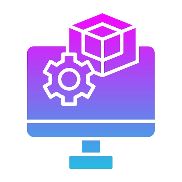 un monitor de computadora con un logotipo azul y púrpura que dice equipo en él