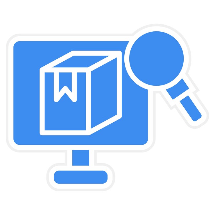 Vector un monitor de computadora con una lupa y una lupa