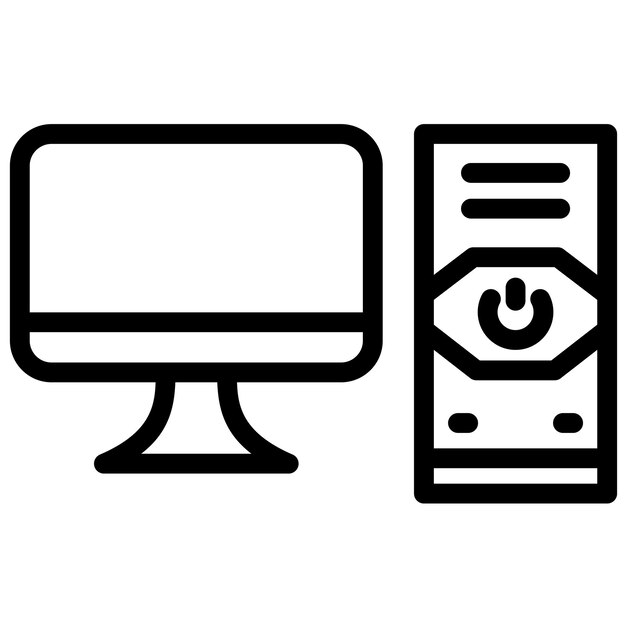 un monitor de computadora y un monitor con un icono de energía en la parte superior
