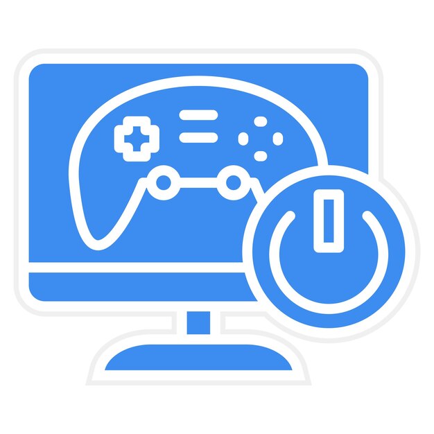 un monitor de computadora con una pantalla azul y un fondo blanco con una imagen de un icono médico