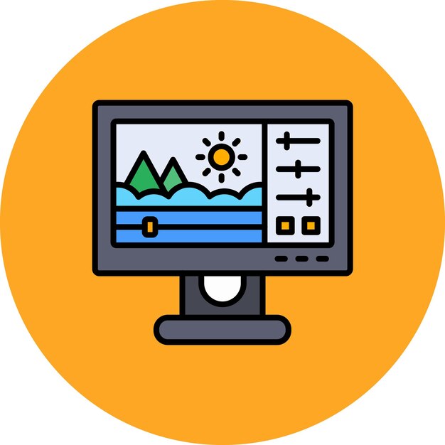 un monitor de computadora con una ráfaga de sol en la parte superior