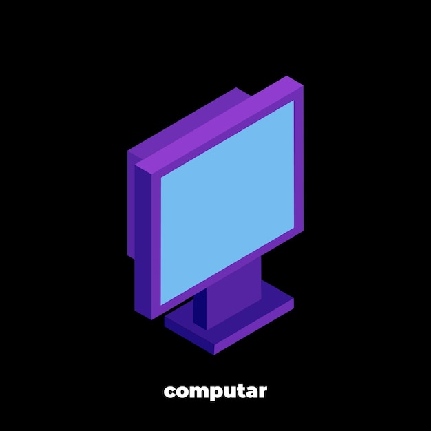 Monitor de computadora realista aislado sobre fondo transparente Maqueta vectorial Ilustración vectorial