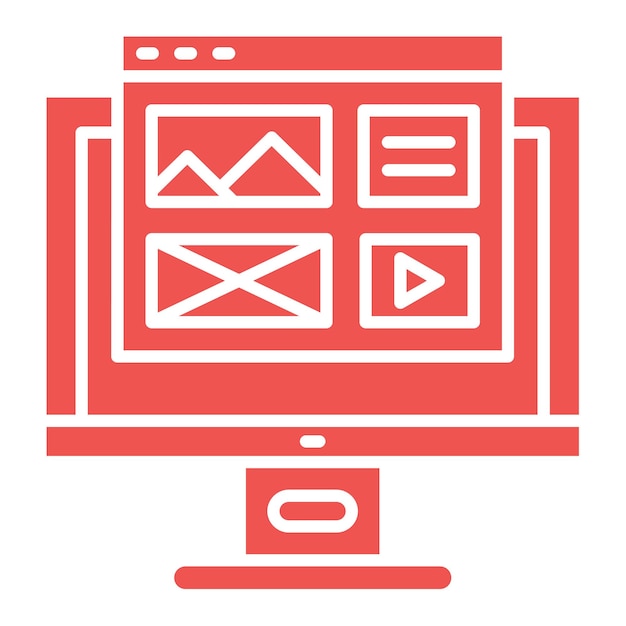 un monitor de computadora rojo con un fondo rojo con una página web en él
