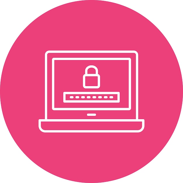 un monitor de computadora rosa con una cerradura en él