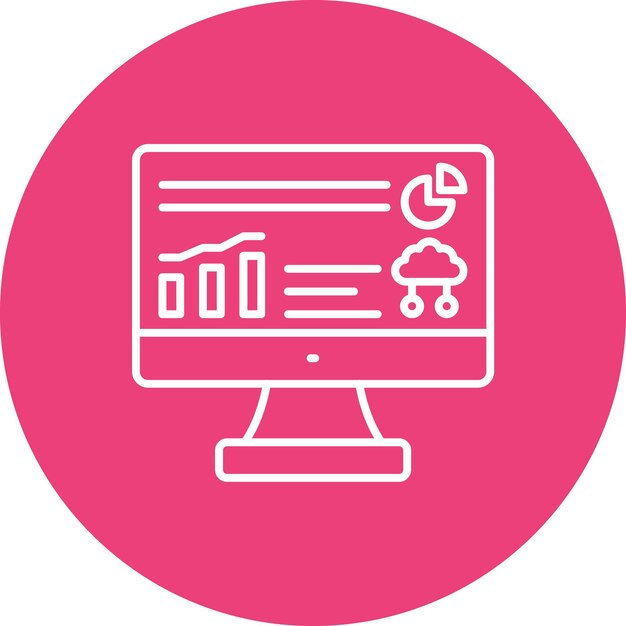 un monitor de computadora rosa con un fondo blanco con un diagrama en él