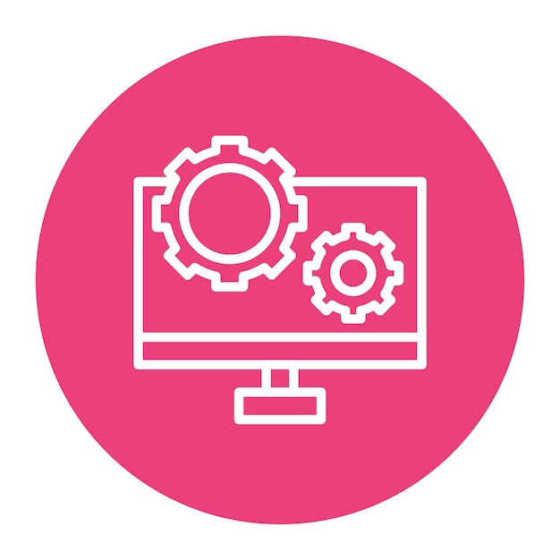 un monitor de computadora rosado con un fondo rosa con un fondo blanco