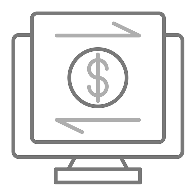 un monitor de computadora con un signo de dólar en él y un sig no de dólar en la parte inferior