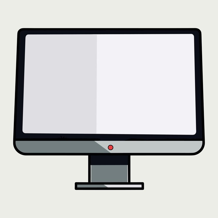 El monitor de computadora de televisión moderna aislado por vectores aislado en el fondo ilustración de renderización 3D