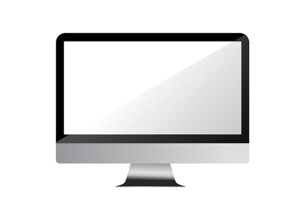 Monitor de computadora Vecor simple aislado en blanco