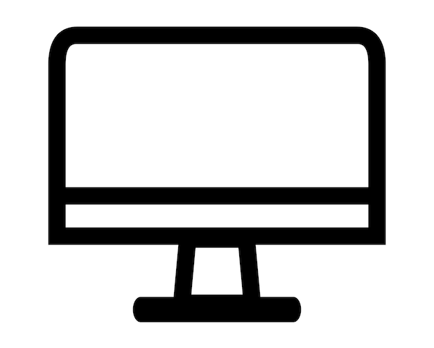 Monitor de computadora de vector de icono simple o tv lsd aislado en blanco