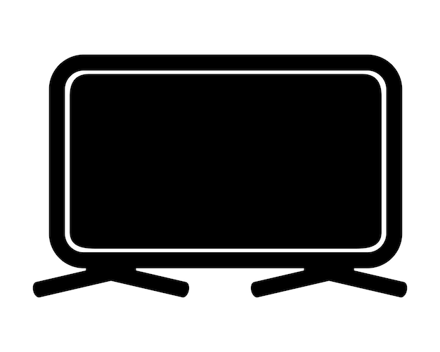 Monitor de computadora de vector de icono simple o tv lsd aislado en blanco