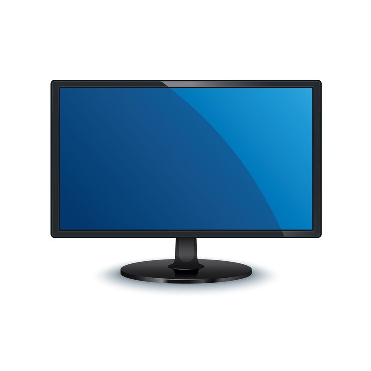Vector monitor de la computadora de vector de pantalla ancha aislado sobre fondo blanco