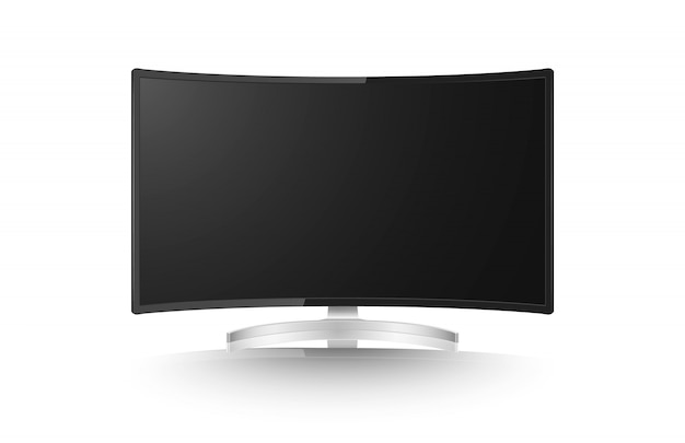 Monitor curvo realista, pantalla aislada