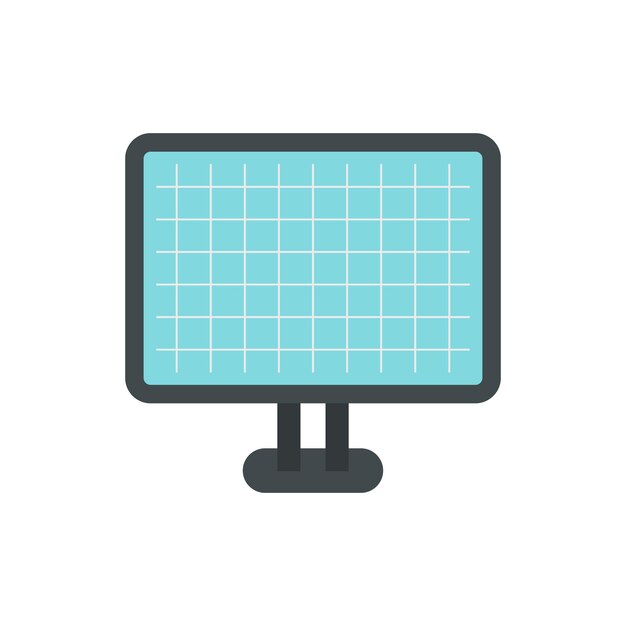 Monitor con icono de patrón arquitectónico en estilo plano aislado sobre fondo blanco Símbolo de dibujo