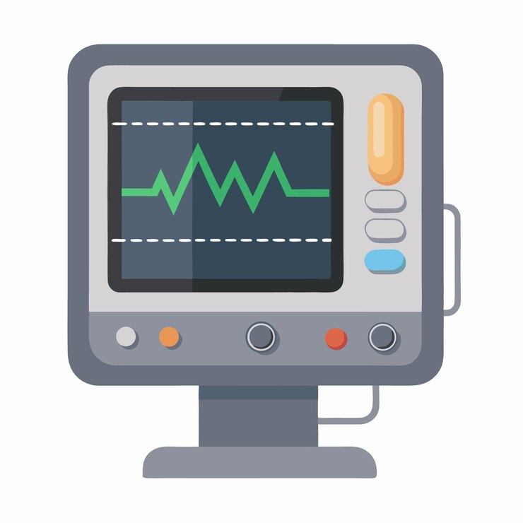 Vector el monitor médico muestra la forma de onda del ecg