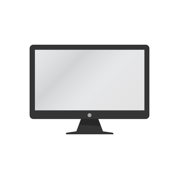 Monitor negro con pantalla gris claro. Icono de monitor simple. ilustración vectorial