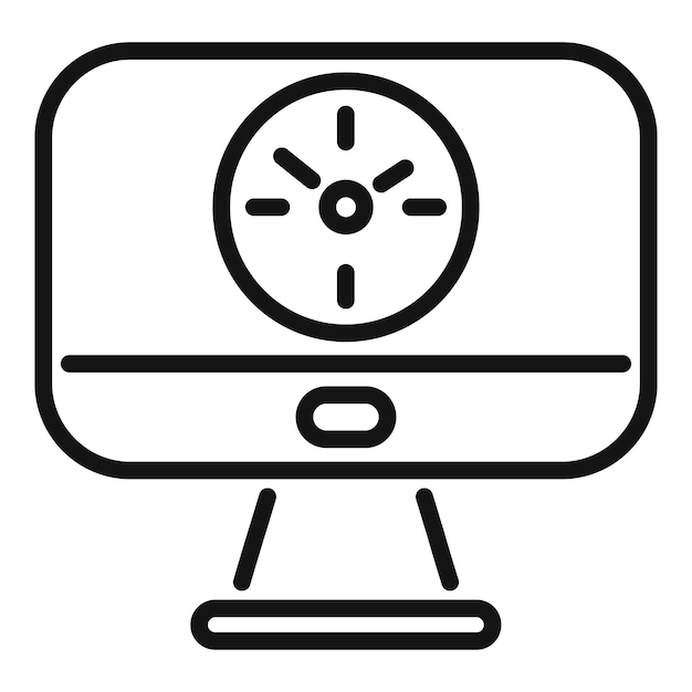 Monitor reloj icono contorno vector Proyecto de trabajo Temporizador de tareas