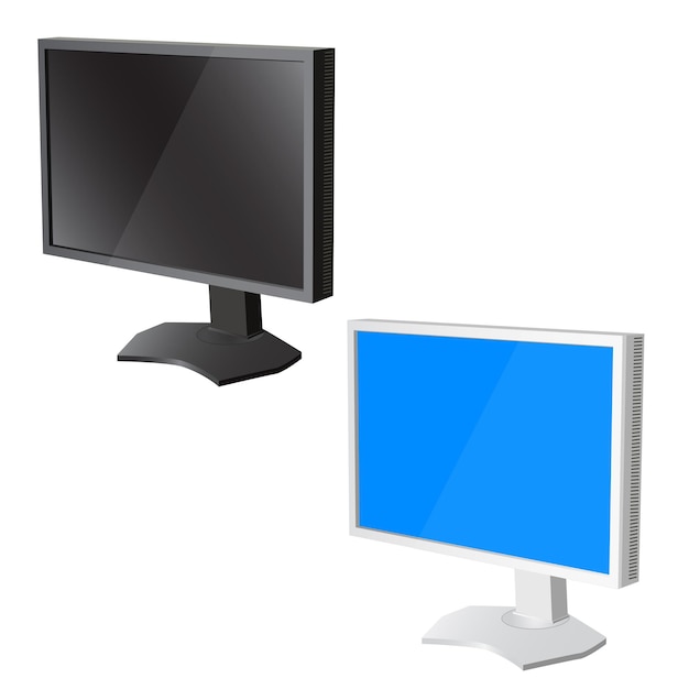 Monitor de tv Lcd sobre fondo blanco Ilustración vectorial