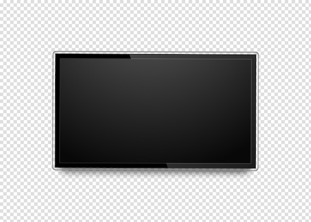 Monitor ultra hd realista sobre fondo transparente