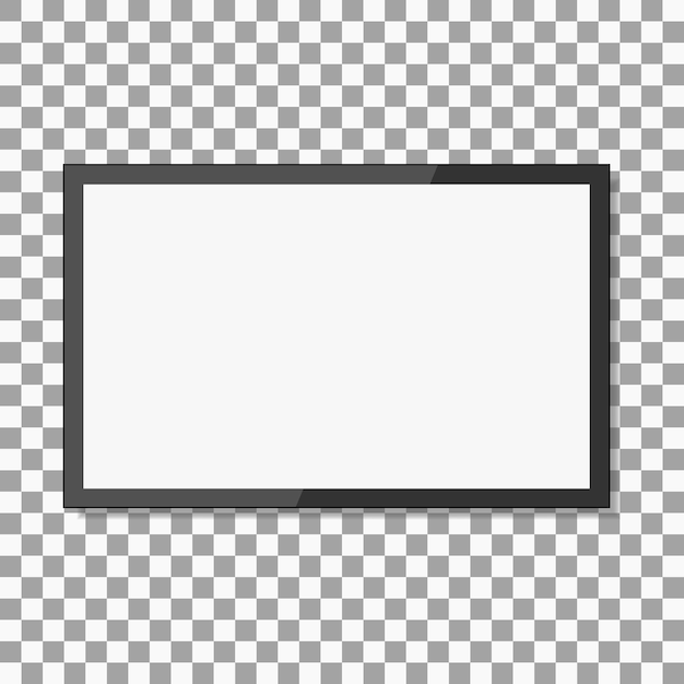 Monitore de led vacío de una computadora o marco fotográfico negro aislado sobre un fondo transparente
