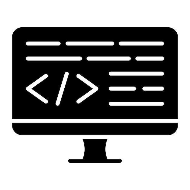 Monitorear Glifo Ilustración Negra Sólida