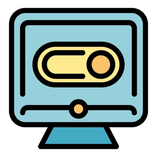 Monitorear icono de medios vector de contorno Detox digital Break color social plano
