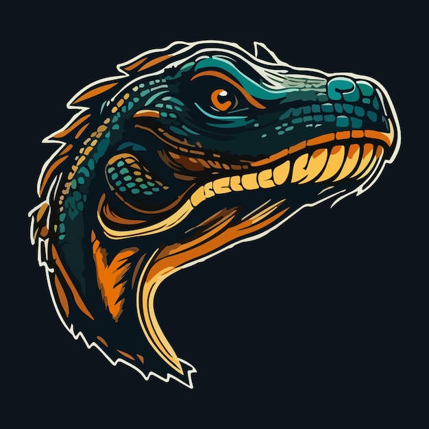 Monitorear lagarto cara mascota esport logo vector ilustración con fondo aislado